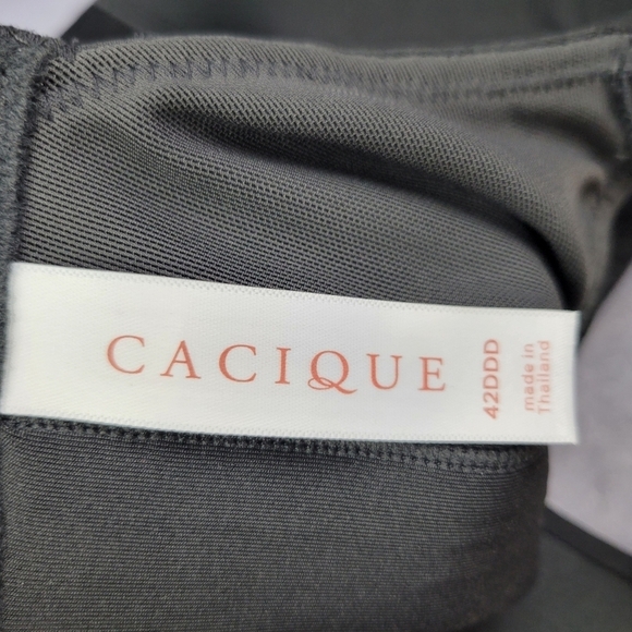 Cacique Lightly‎ Lined No Wire  Black Bra size 42DDD - Picture 7 of 10